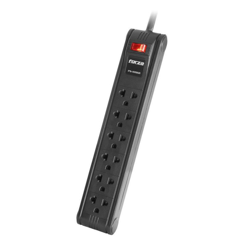 Regleta Multicontacto PS-1006B de 6 Salidas 1680 W - Forza