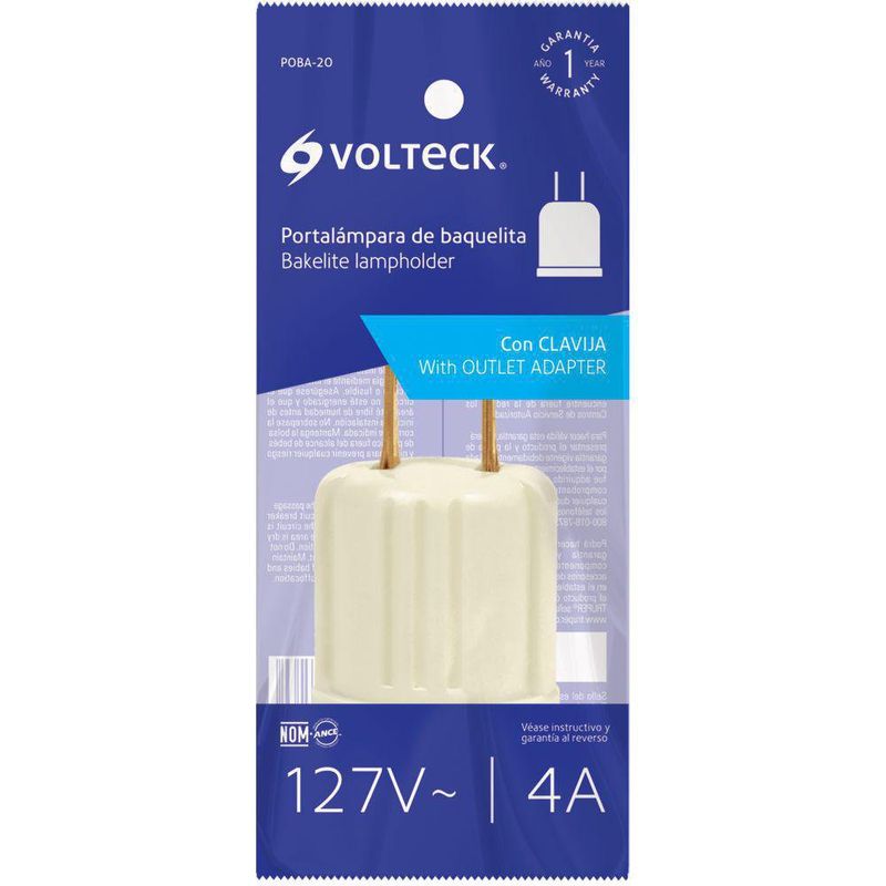 Socket E27 Con Espiga Marfil De Interior - Volteck