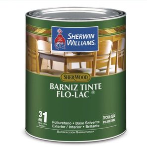 Barniz Tinte Sher-Wood Flo-Lac para Madera Interior y Exterior 1 Gal