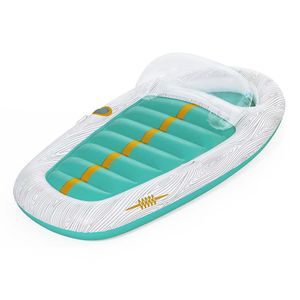 Camastro Inflable con Respaldo y Portavasos Diseño Yate Vacacional