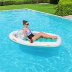 Camastro Inflable con Respaldo y Portavasos Diseño Yate Vacacional