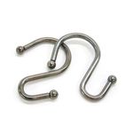 Set De 12 Ganchos Cromados En S Para Cortina - Viva