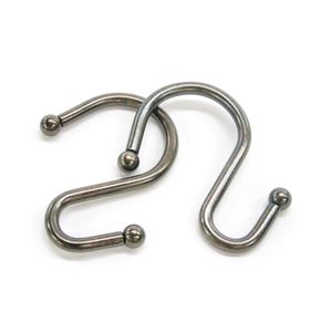 Set de 12 Ganchos Cromados en S para Cortina