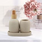 Set de Accesorios para Baño Beige 3 Pzas - Viva