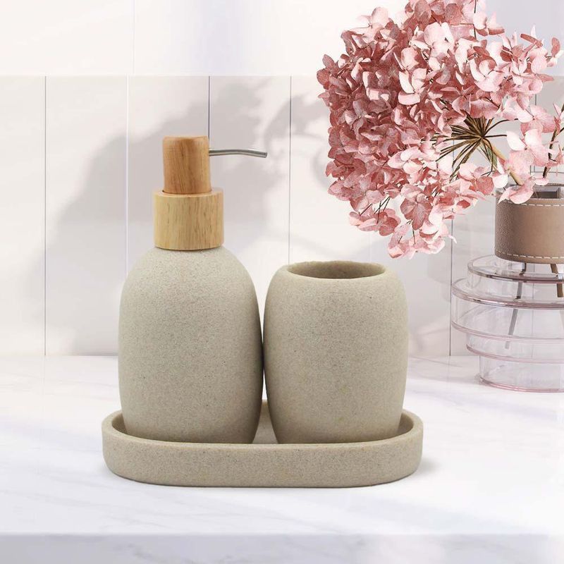 Set de Accesorios para Baño Beige 3 Pzas - Viva