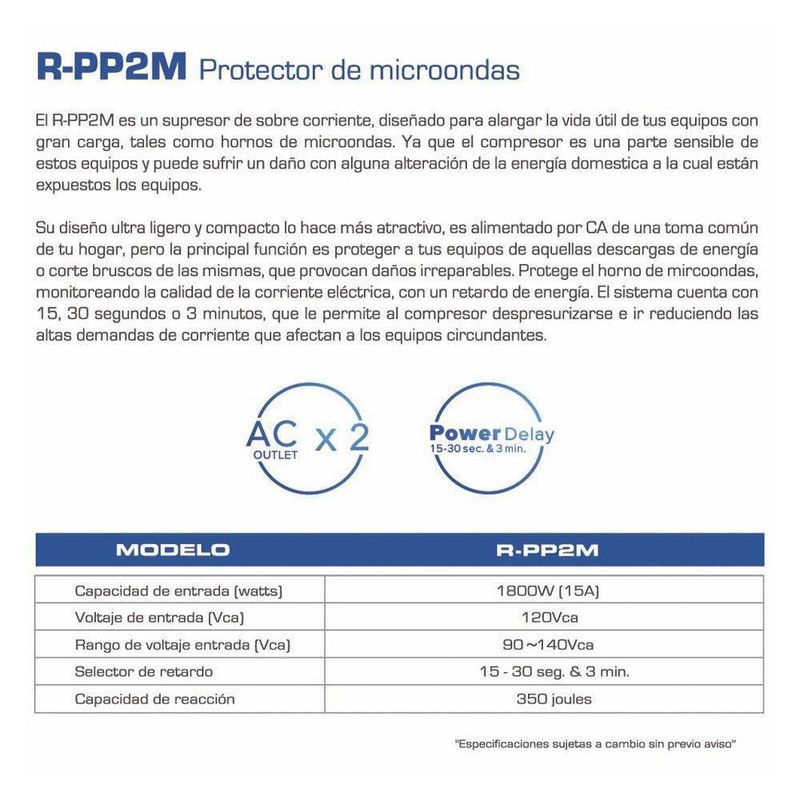 Protector De Pared Para Microondas De 2 Entradas - Cdp
