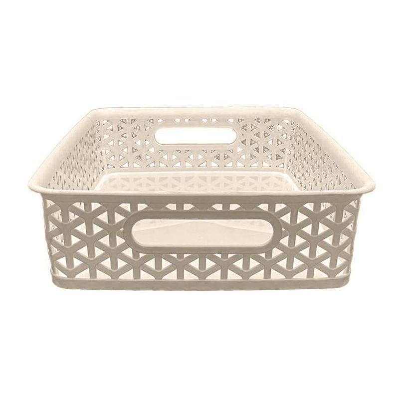 Canasta Baja Blanca De Plástico 29X20X8 Cm - Green Tech