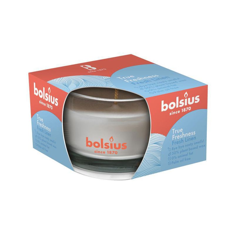 Vela Frasco De Vidrio Blanca True Freshness - Bolsius