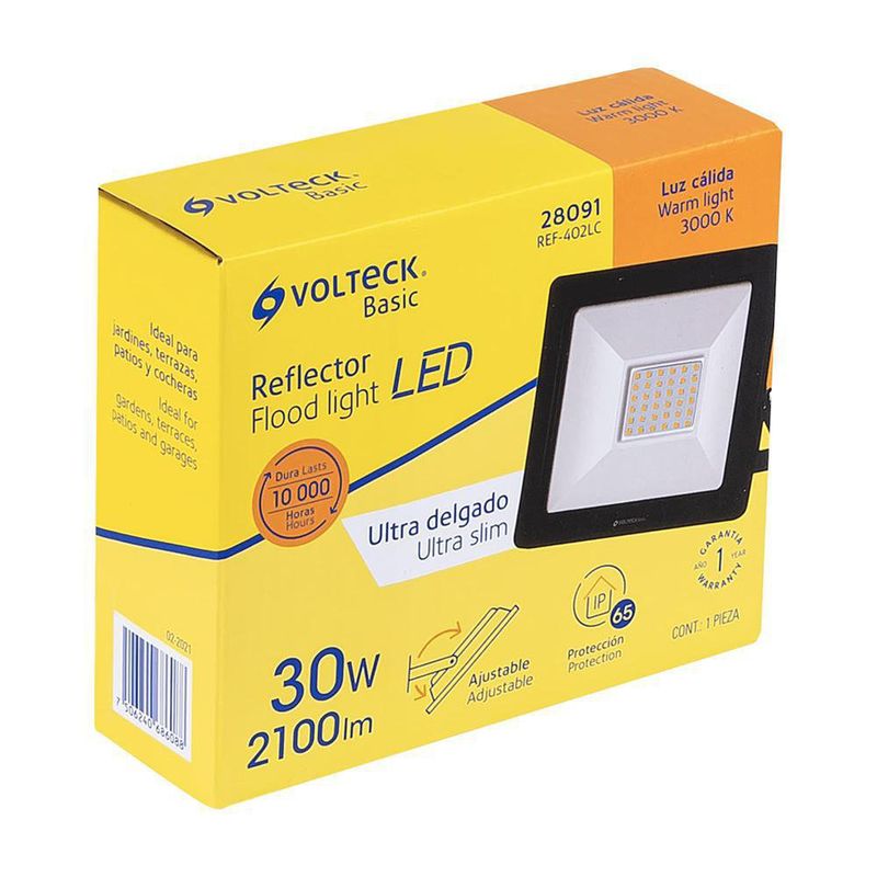 Reflector Ultra Delgado LED Luz Cálida 30 W – Volteck