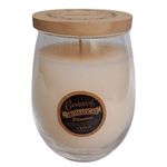 Vela Con Aroma A Vainilla Beige Y Tapa De Madera - Pilandros