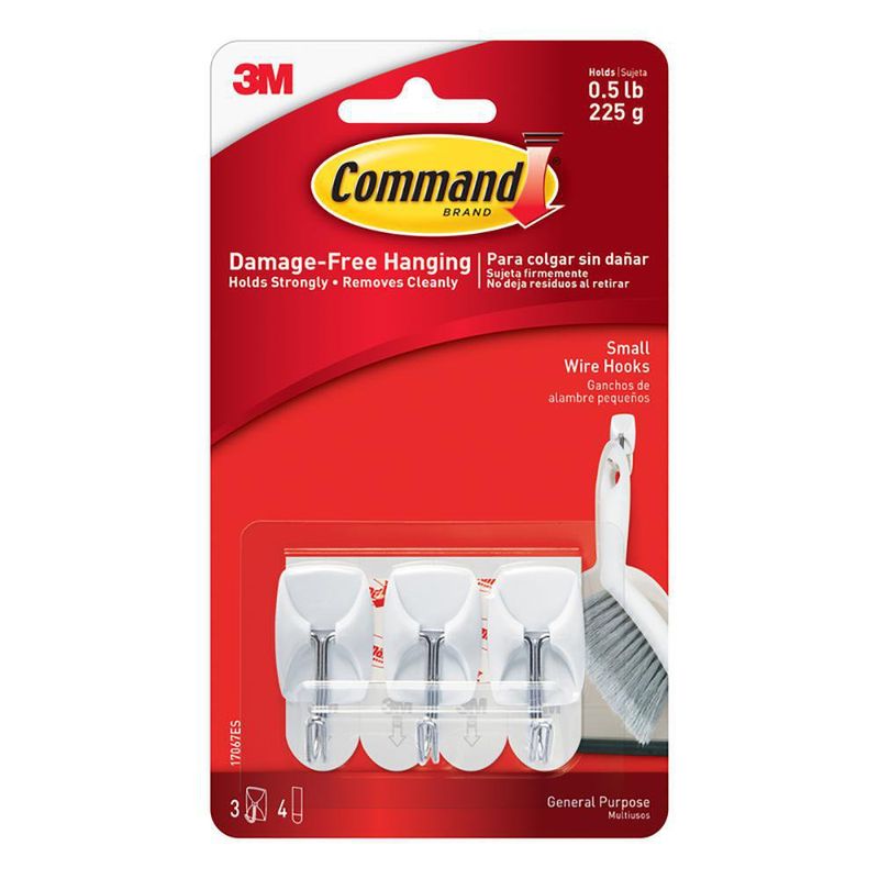 Ganchos Adhesivos Soportan 1/2 Lb 3 Unidades - Command