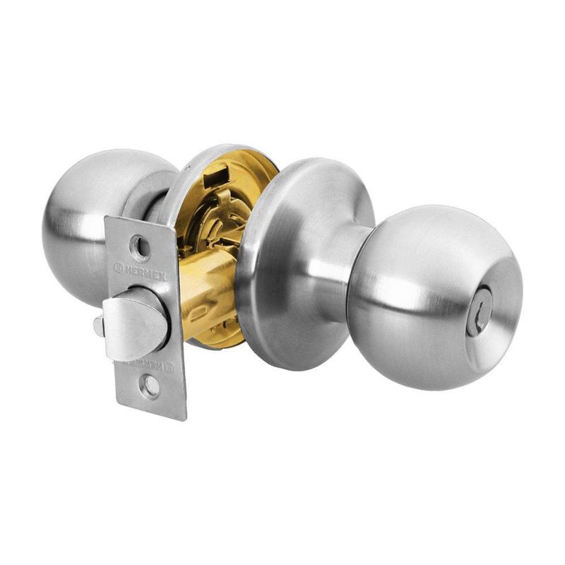 Cerradura Esfera Tubular Entrada Cromo Mate - Hermex Basic