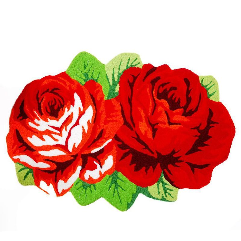 Alfombra De Entrada Diseño Rosas Rojas 82x57 Cm - Viva