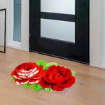 Alfombra De Entrada Diseño Rosas Rojas 82x57 Cm - Viva