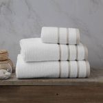 Toalla De Manos 40X76 Cm Blanco Y Beige - Viva