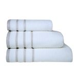 Toalla De Manos 40X76 Cm Blanco Y Beige - Viva