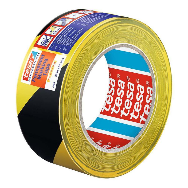 Cinta De Marcaje Para Piso Amarilla Y Negra 50 Mm - Tesa