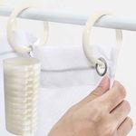 Set De 12 Ganchos Beiges Para Cortina De Baño - Viva