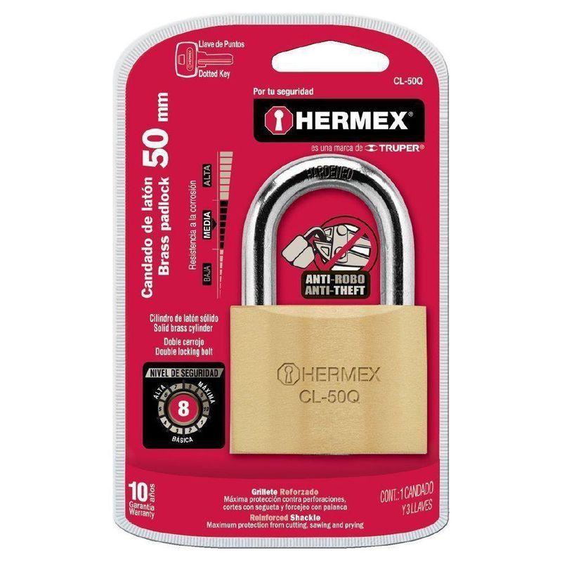 Candado De Latón De 50 Mm - Hermex