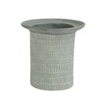 Florero Leo De Cerámica Artesanal Gris 17x17 Cm - Topis