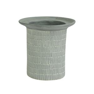 Florero Leo de Cerámica Artesanal Gris