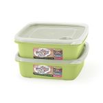 Set De 2 Herméticos Cuadrados Bio Trigo Verde Oliva 28 Oz - Guateplast