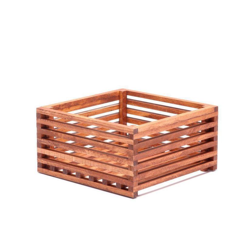 Maceta Colgante De Madera Café 30.5X16 Cm - Fixer