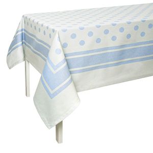 Mantel Blanco Con Puntos Azules - Livim Natural Home Varios Tamaños