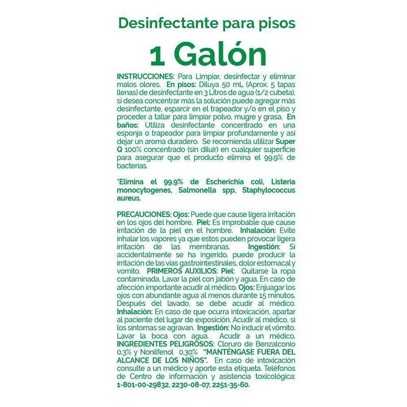 Desinfectante Multiuso 1 Gal Manzana Verde - Super-Q