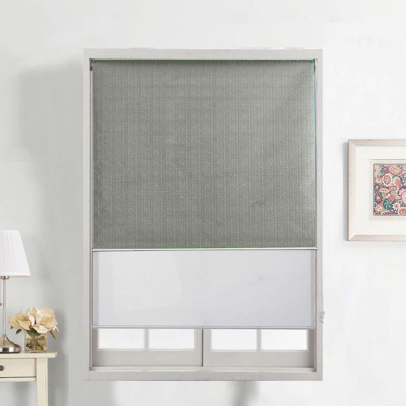 Cortina Enrollable Dia y Noche Gris 120 x 240 cm