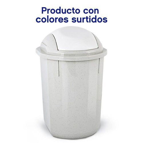 Basurero con Tapa Vaivén de Plástico en Colores Surtidos