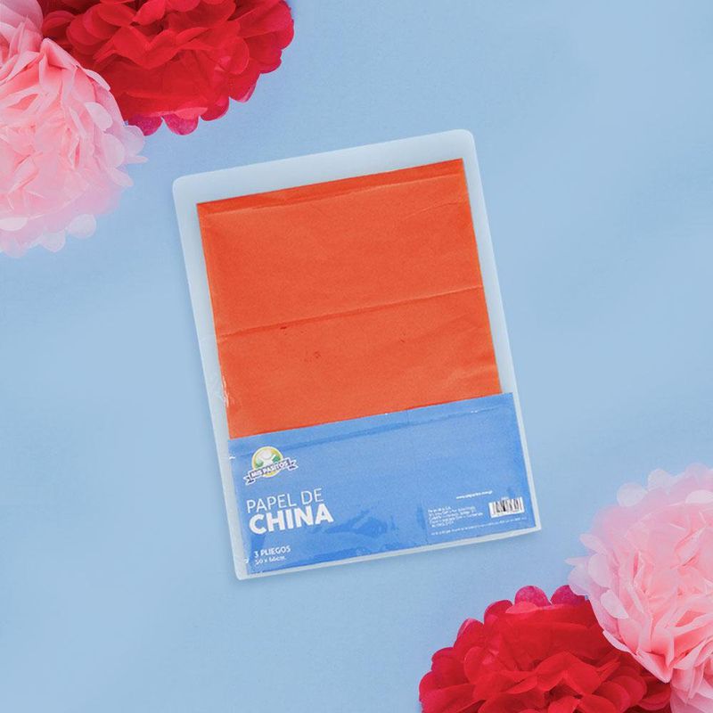 Papel de China Anaranjado 3 Unidades