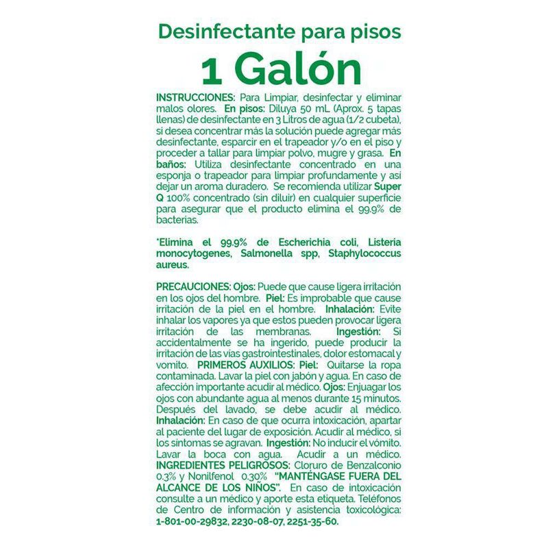 Desinfectante Multiuso 1 Gal Limón - Super-Q