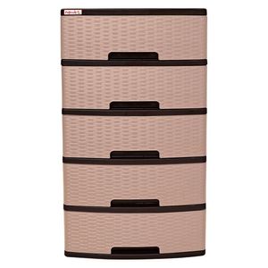 Gavetero De 5 Niveles Diseño Ratán 46X56X108 Cm - Plastimás Varios Colores