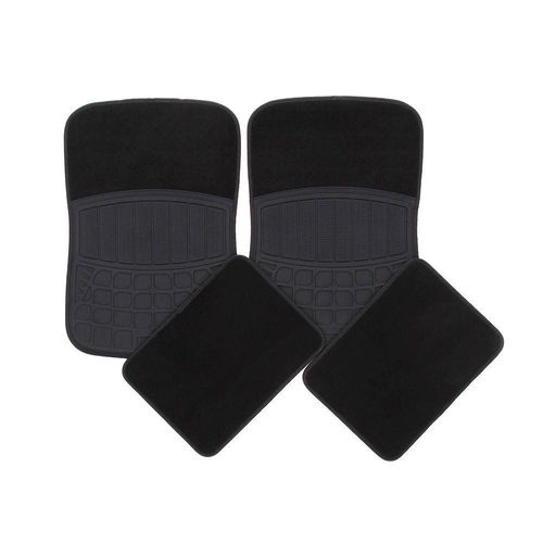 Alfombra Para Auto De Felpa Y Hule - Fmq Varios Colores