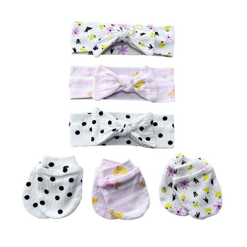 Set de 3 Moños y Guantes Floreados - Koala Baby