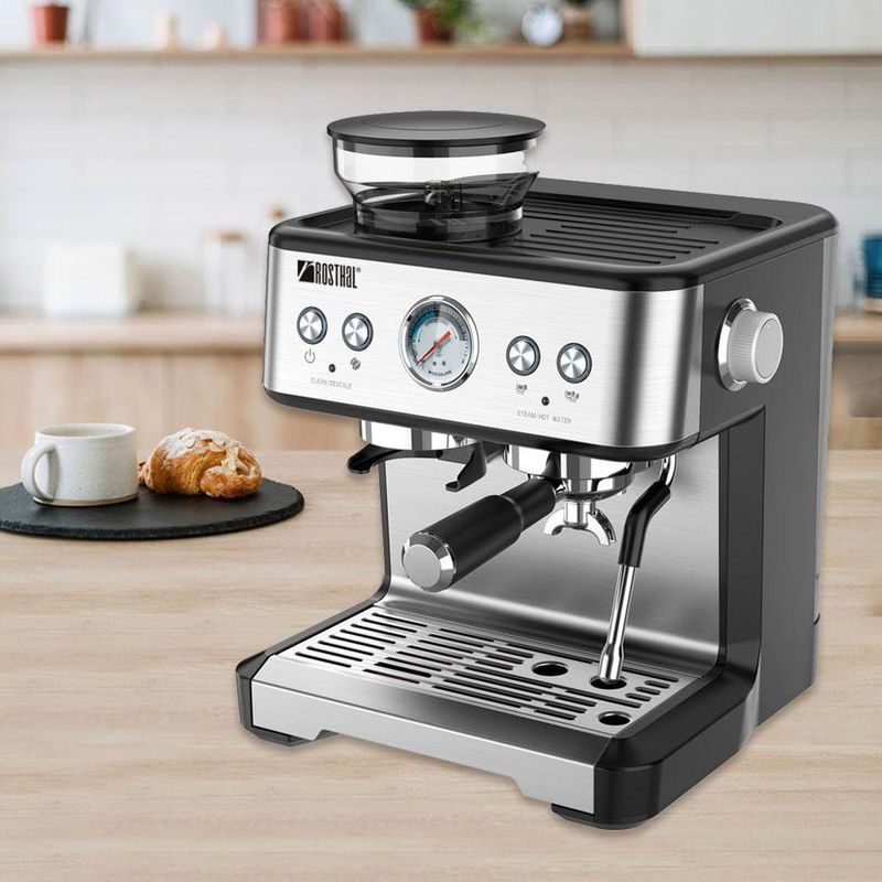Máquina para Expresso con Espumador de Leche - Rosthal
