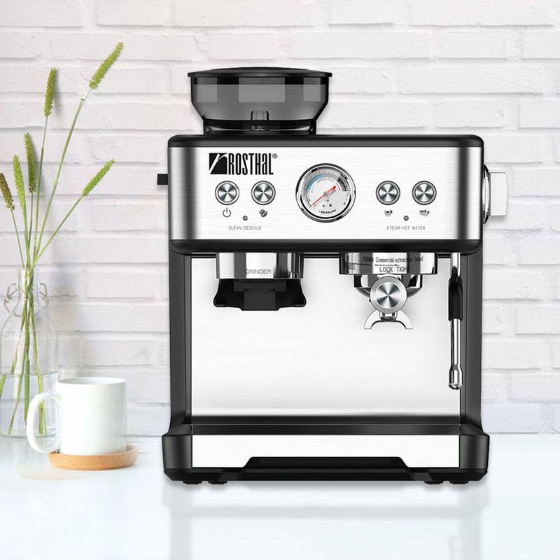 Máquina para Expresso con Espumador de Leche - Rosthal
