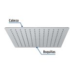 Ducha de Plato sin Brazo de Acero de 12 Plg - Foset