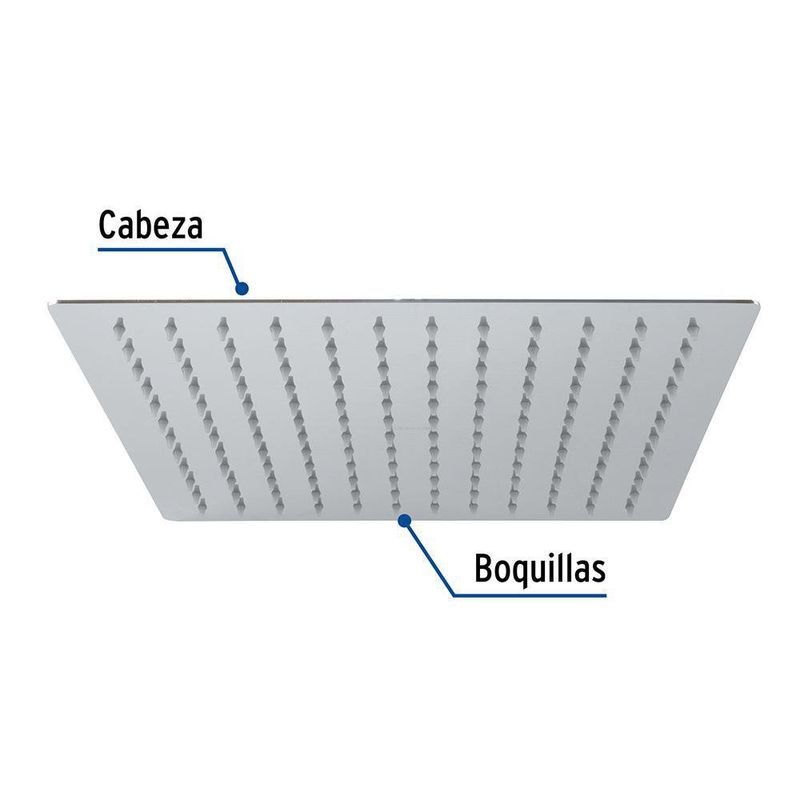 Ducha de Plato sin Brazo de Acero de 12 Plg - Foset