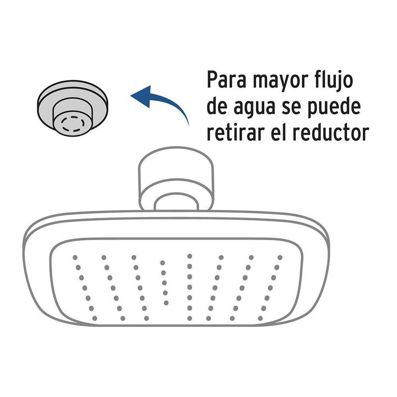 Ducha Cuadrada con Brazo Aero Cromada 6 Plg - Foset