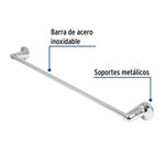 Toallero de Barra Cromado Aqua de 24 Plg -  Foset
