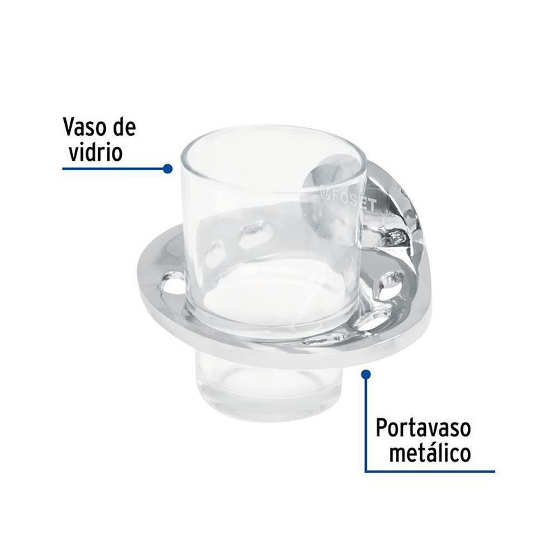 Portavaso Cepillero con Vaso Aqua - Foset