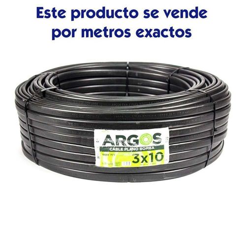 Cable Sumergible para Bombas 1 Metro 3X10 Awg Negro - Argos