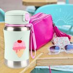 Botella con Pajilla Diseño Helado 12 Oz