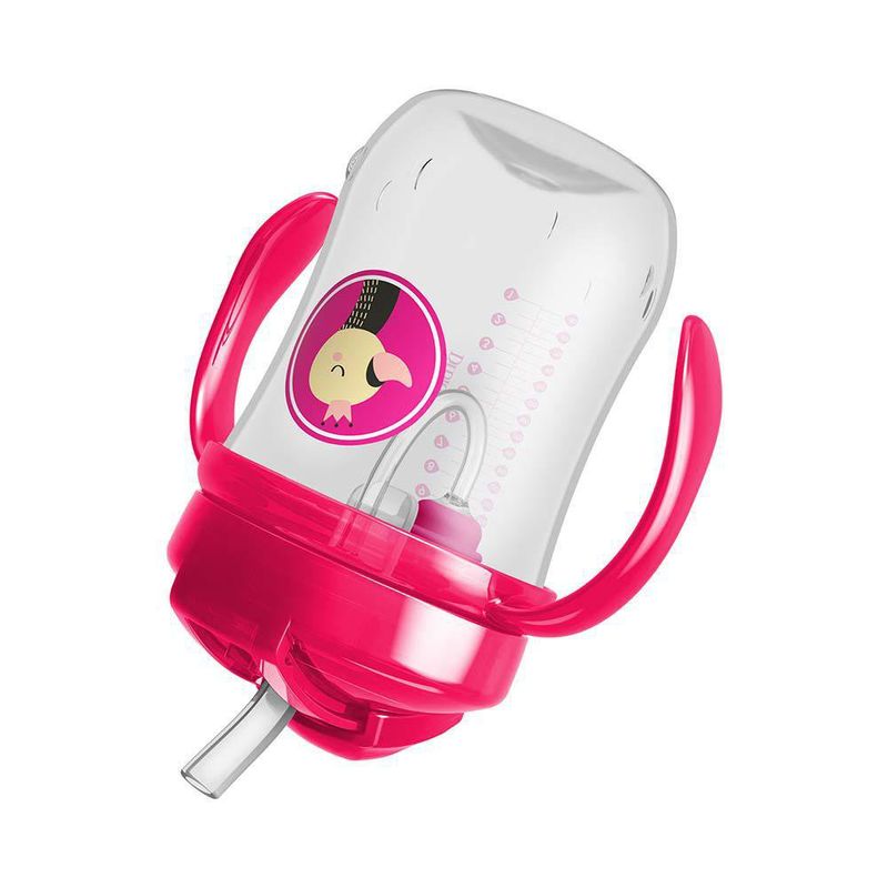 Vaso con Pajilla y Asas 9Oz Rosado (6M+) - Dr. Browns