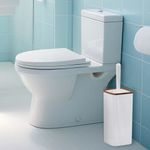 Cepillo para Baño Cuadrado Blanco Madera