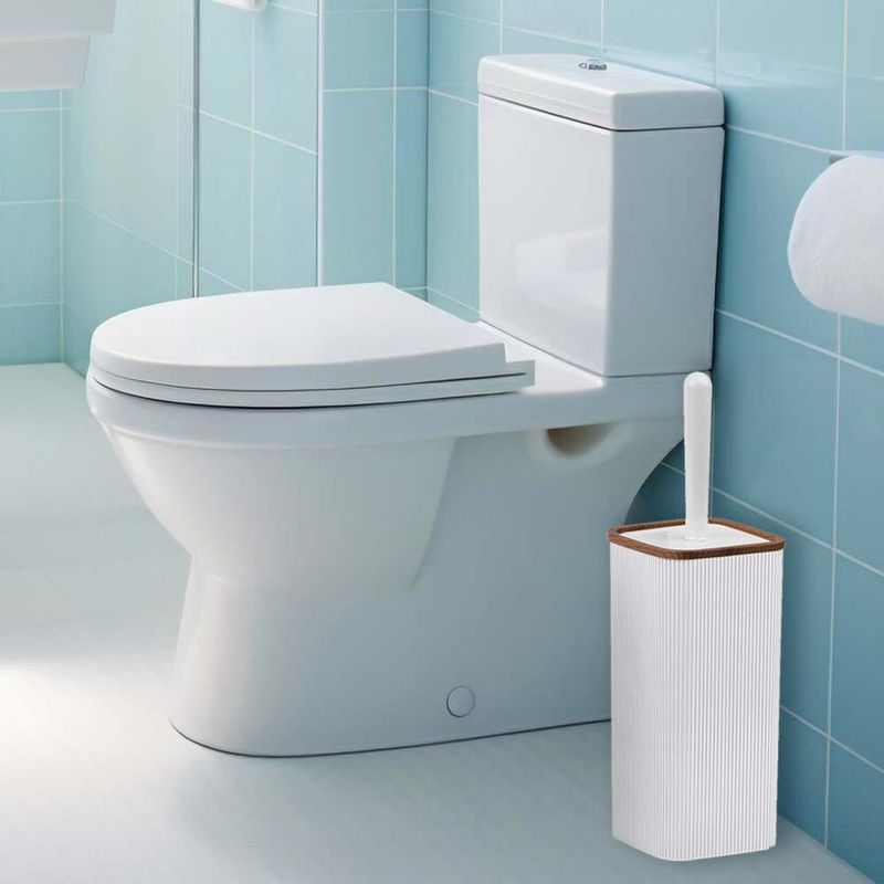 Cepillo para Baño Cuadrado Blanco Madera