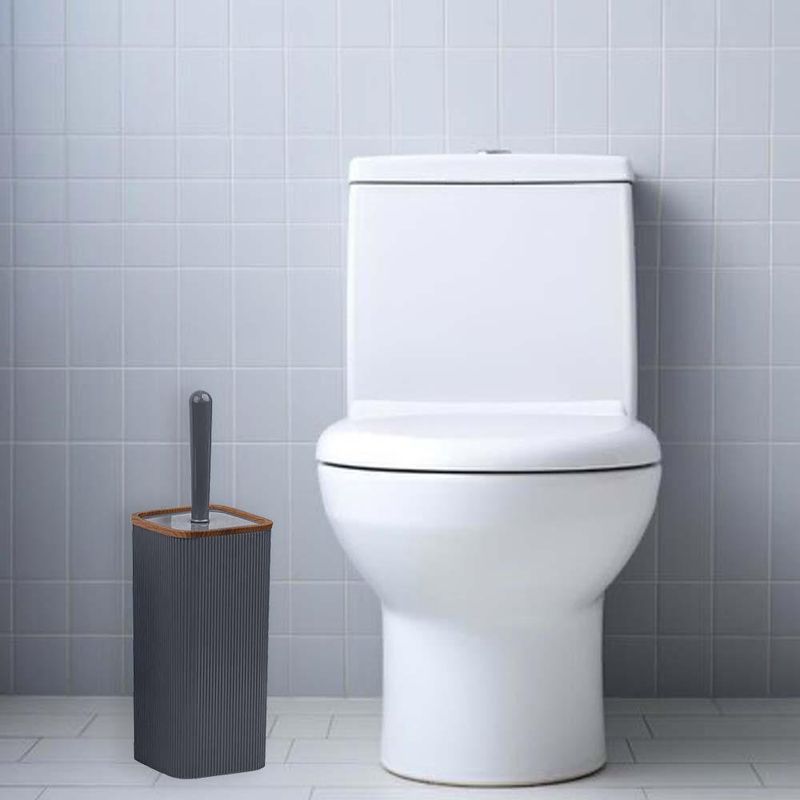 Cepillo para Baño Cuadrado Gris Madera