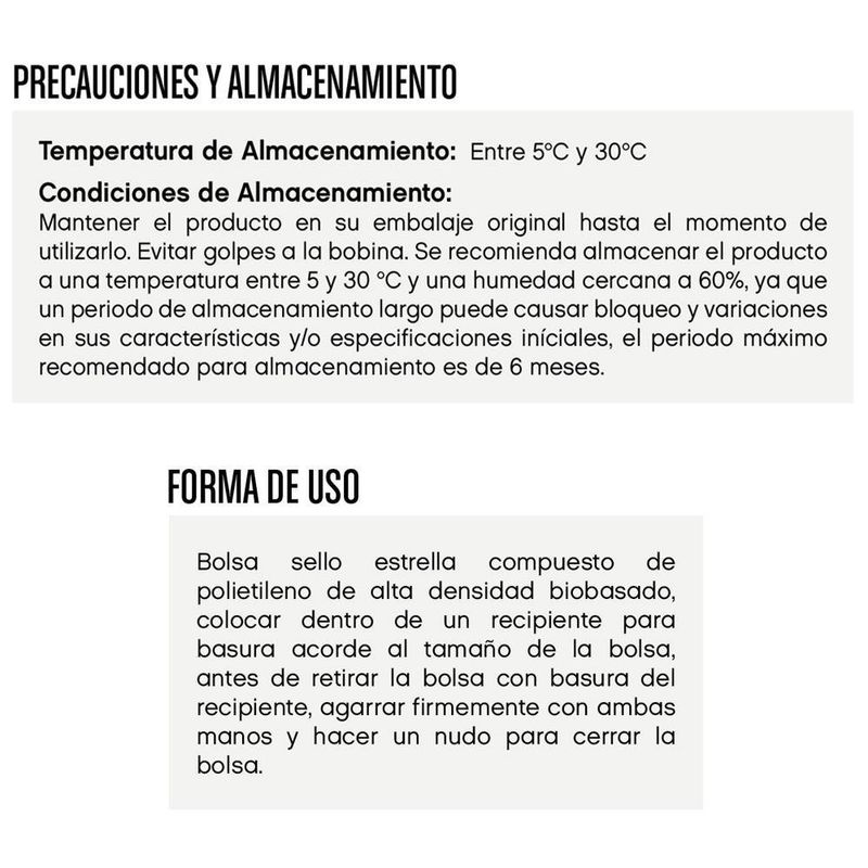 Bolsa Biodegradable para Basura Tamaño M de 12 Pzas